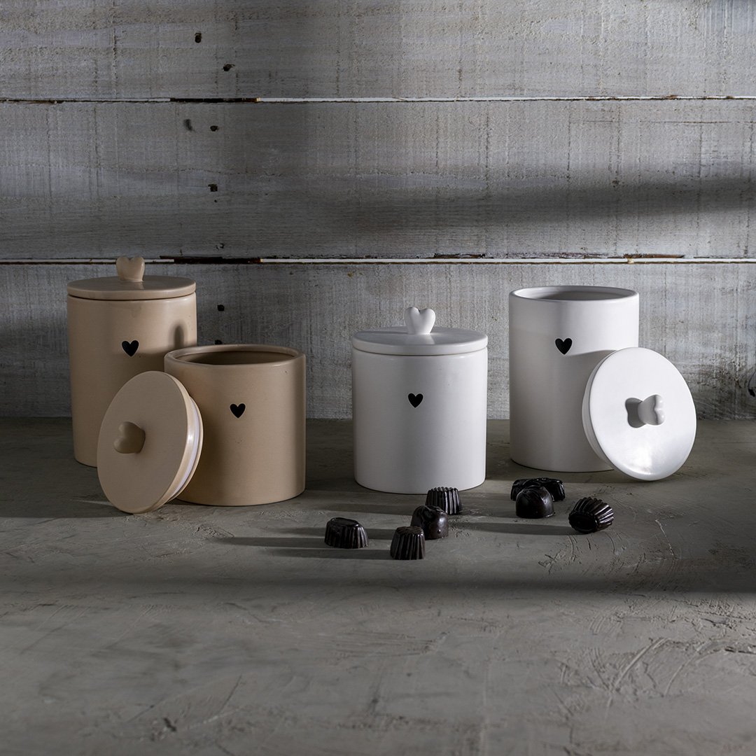 potiche de ceramica coracao